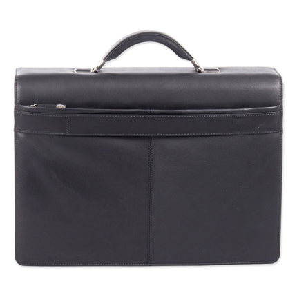 Milestone Briefcase, Fits Devices Up to 15.6", Leather, 5 x 5 x 12, Black