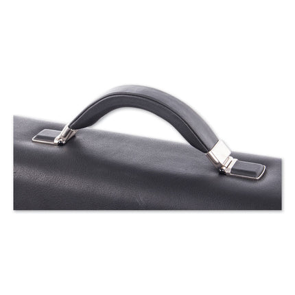 Milestone Briefcase, Fits Devices Up to 15.6", Leather, 5 x 5 x 12, Black