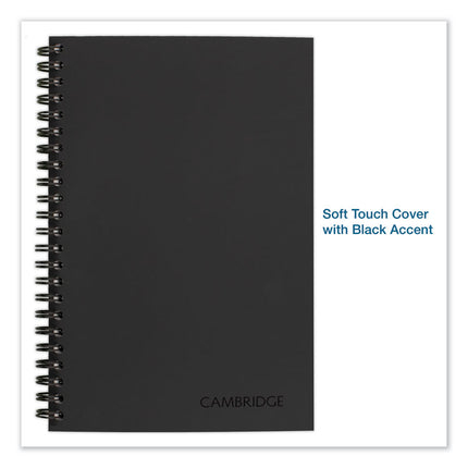 Wirebound Business Notebook, 1-Subject, Wide/Legal Rule, Black Linen Cover, (80) 8 x 5 Sheets