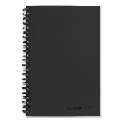 Wirebound Business Notebook, 1-Subject, Wide/Legal Rule, Black Linen Cover, (80) 8 x 5 Sheets