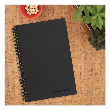 Wirebound Business Notebook, 1-Subject, Wide/Legal Rule, Black Linen Cover, (80) 8 x 5 Sheets