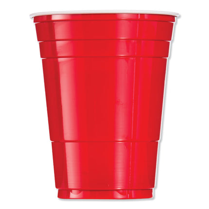 SOLO Party Plastic Cold Drink Cups, 16 oz, Red, 50/Pack
