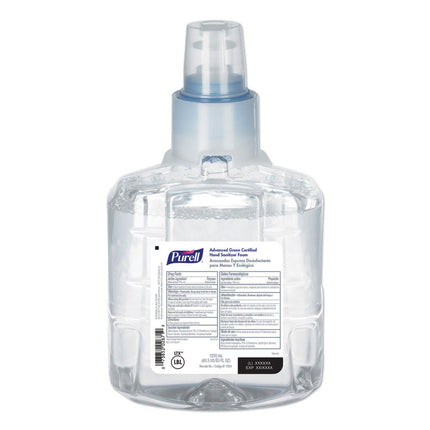 Advanced Hand Sanitizer Green Certified Foam Refill, For LTX-12 Dispensers, 1,200 mL, Fragrance-Free