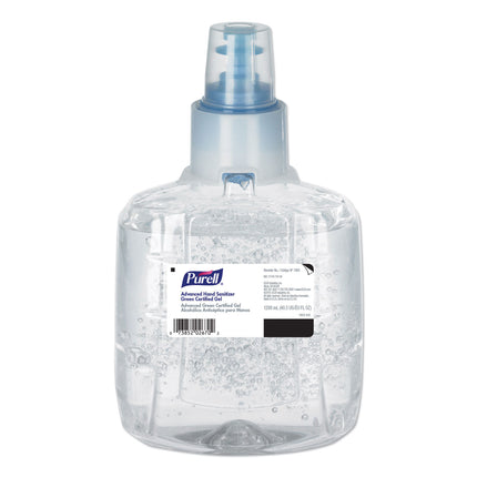 Advanced Hand Sanitizer Green Certified Gel Refill, For LTX-12 Dispensers, 1,200 mL, Fragrance-Free, 2/Carton
