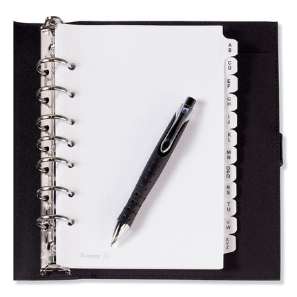 preprinted tab dividers, 12-tab, a to z, 8.5 x 5.5, white, 1 set