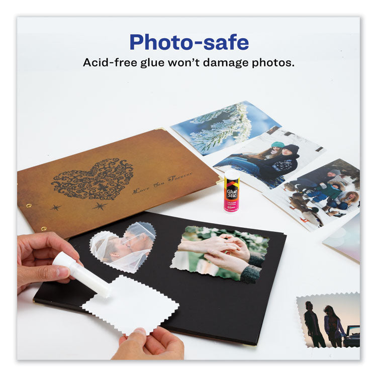 Permanent Glue Stic Value Pack, 0.26 Oz, Applies White, Dries Clear, 6/pack