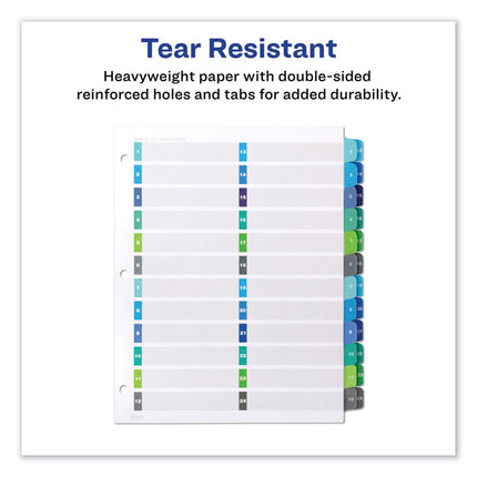 Customizable TOC Ready Index Double Column Multicolor Tab Dividers, 24-Tab, 1 to 24, 11 x 8.5, White, 1 Set
