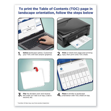 Customizable TOC Ready Index Black and White Dividers, 12-Tab, 1 to 12, 11 x 8.5, 1 Set