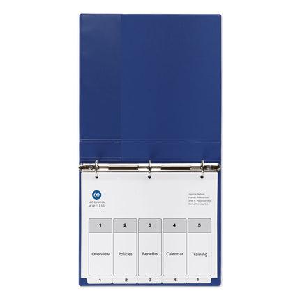 Customizable TOC Ready Index Black and White Dividers, 5-Tab, 1 to 5, 11 x 8.5, 1 Set