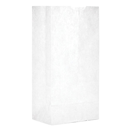 Grocery Paper Bags, #4 Size, 5" x 3.13" x 9.88", White, 500/Bundle