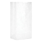Grocery Paper Bags, #4 Size, 5" x 3.13" x 9.88", White, 500/Bundle