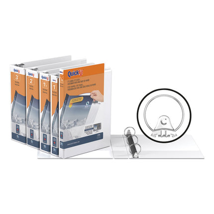 Quickfit Round-Ring View Binder, 3 Rings, 2" Capacity, 11 X 8.5, White
