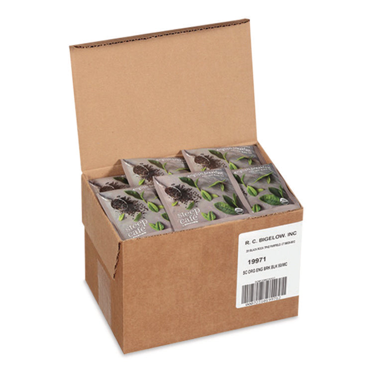 steep Cafe Organic Black Tea, English Breakfast, 50 Bags/Carton