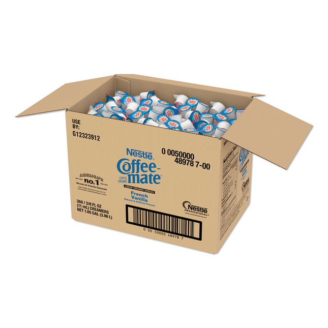 Liquid Coffee Creamer, French Vanilla, 0.38 oz Mini Cups, 360/Carton