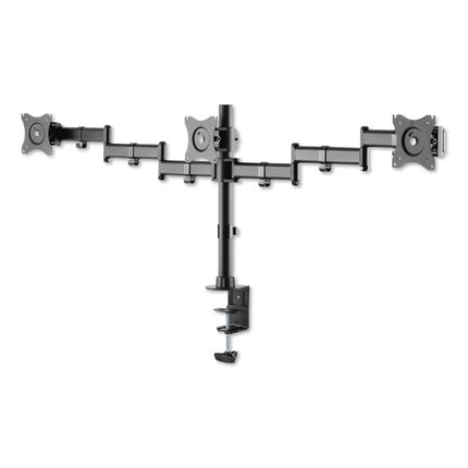 Alera AdaptivErgo Pole-Mount Triple Arm for 27" Monitors, 360 deg Rotation, +45/-45 deg Tilt, 45 deg Pan, Black, 17.6lb Cap