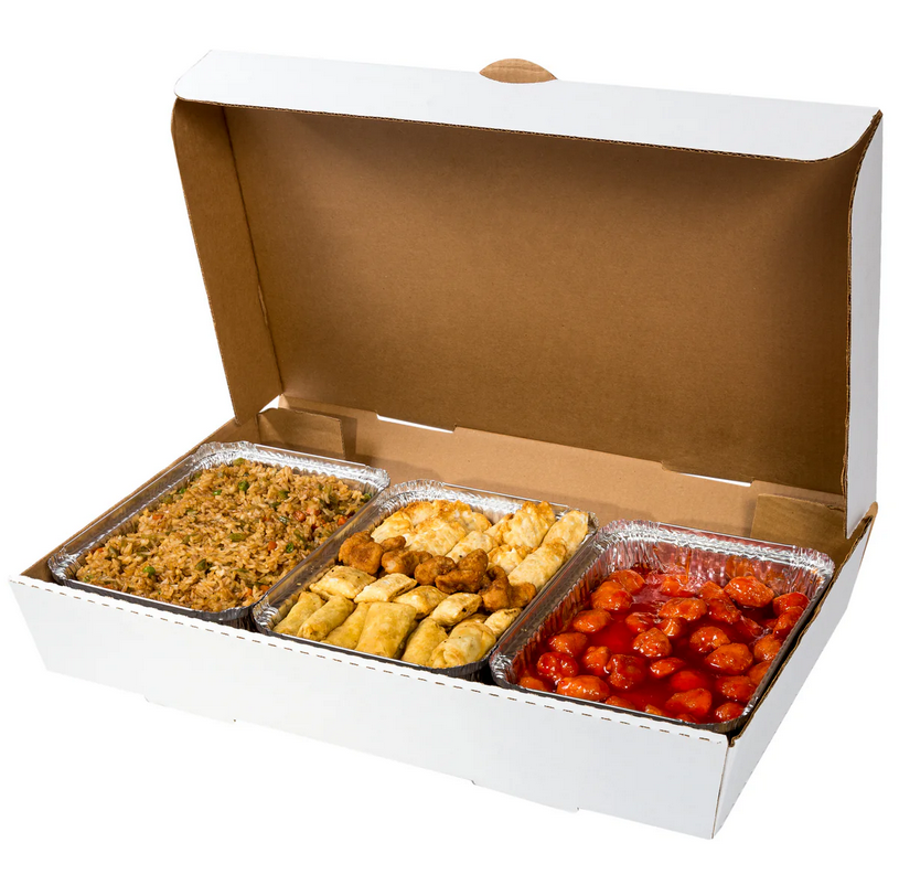 AmerCareRoyal Corrugated Catering Box White Full Pan 21" X 13" X 3" 50 / cs