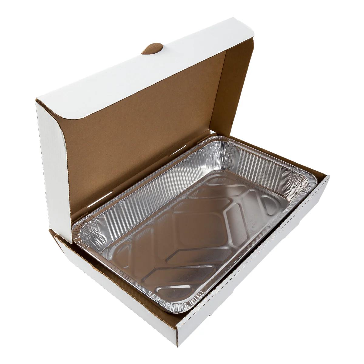 AmerCareRoyal Corrugated Catering Box White Full Pan 21" X 13" X 3" 50 / cs