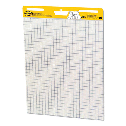 Vertical-Orientation Self-Stick Easel Pads, Quadrille Rule (1 sq/in), 25 x 30, White, 30 Sheets, 6/Pack