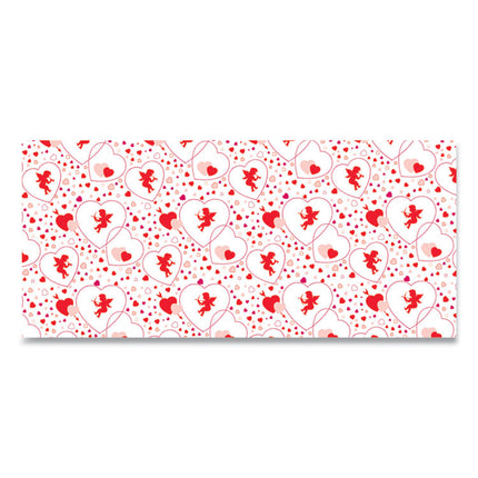 Corobuff Corrugated Paper Roll, 48" X 25 Ft, Cupids Hearts