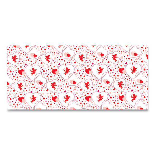 Corobuff Corrugated Paper Roll, 48" X 25 Ft, Cupids Hearts