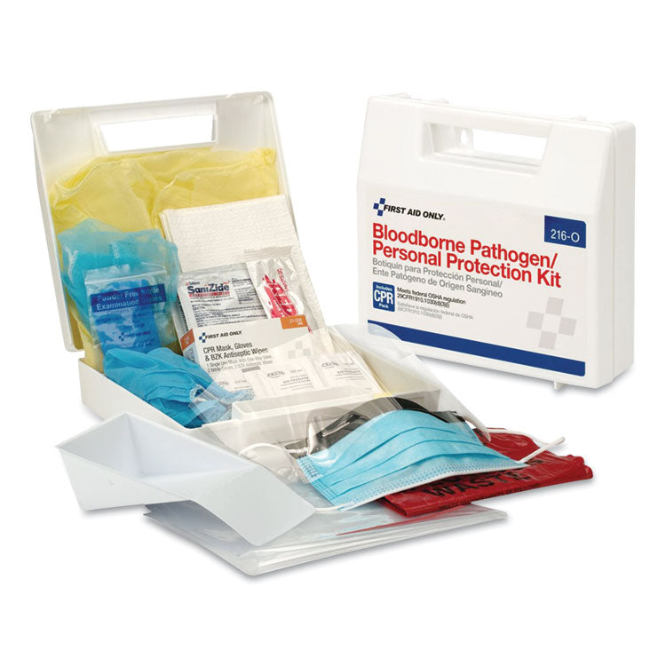 Bloodborne Pathogen Spill Clean Up Kit With Cpr Pack, 31 Pieces, Plastic Case