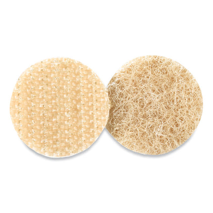 Sticky-Back Fasteners With Dispenser Box, Removable Adhesive, 0.75" Dia, Beige, 200/roll