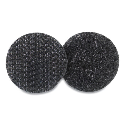 Sticky-Back Fasteners, Removable Adhesive, 0.63" Dia, Black, 15/pack