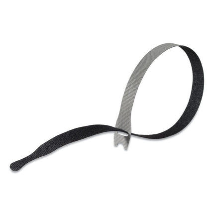 One-Wrap Pre-Cut Thin Ties, 0.5" X 15", Black/gray, 30/pack