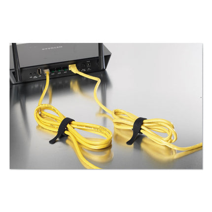 One-Wrap Pre-Cut Thin Ties, 0.5" X 15", Black/gray, 30/pack