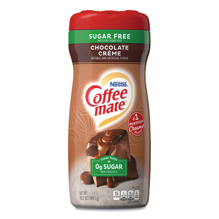 Sugar Free Chocolate Cream Powdered Creamer, 10.2 oz Canister, 6/Carton