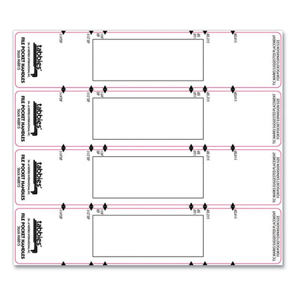 File Pocket Handles, 9.63 X 2, White, 4/sheet, 12 Sheets/pack