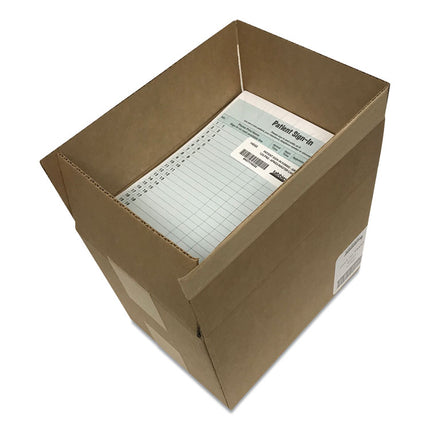 Patient Sign-In Label Forms, Two-Part Carbon, 8.5 x 11.63, Green Sheets, 125 Forms Total