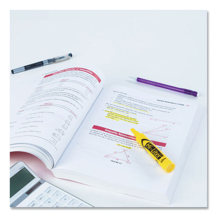 Hi-Liter Desk-Style Highlighters, Yellow Ink, Chisel Tip, Yellow/black Barrel, Dozen