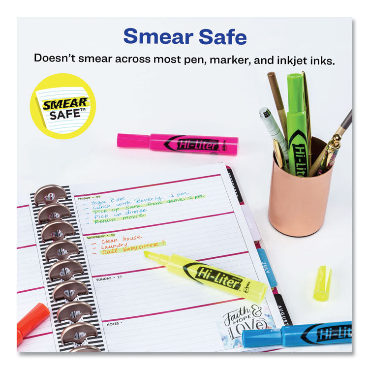 Hi-Liter Desk-Style Highlighters, Assorted Ink Colors, Chisel Tip, Assorted Barrel Colors, Dozen