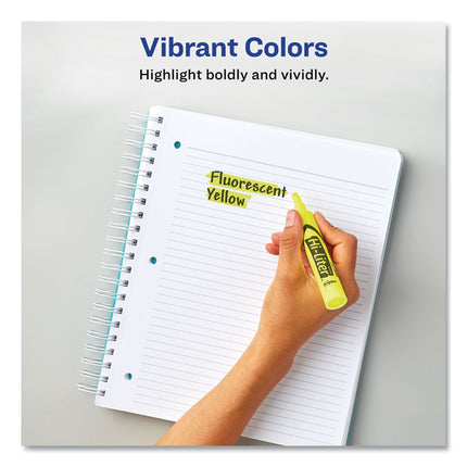 Hi-Liter Desk-Style Highlighters, Fluorescent Green Ink, Chisel Tip, Green/black Barrel, Dozen
