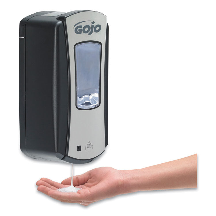 Ltx-12 Touch-Free Dispenser, 1,200 Ml, 5.75 X 3.33 X 10.5, Brushed Chrome/black