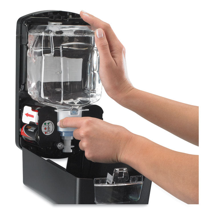 Ltx-12 Touch-Free Dispenser, 1,200 Ml, 5.75 X 3.33 X 10.5, Brushed Chrome/black