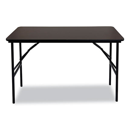 OfficeWorks Classic Wood-Laminate Folding Table, Straight Legs, Rectangular, 48" x 24" x 29", Walnut