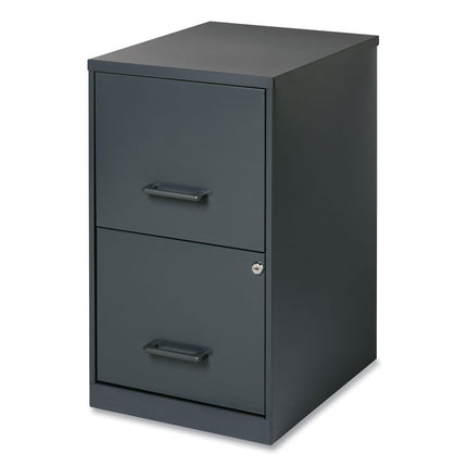 Two-Drawer Vertical File Cabinet, 2 Letter-Size File Drawers, Graphite, 14.25" X 18" X 24.5"
