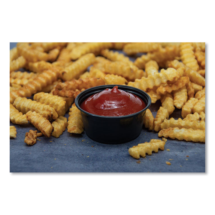 Conex Complements Portion/Medicine Cups, 3.25 oz, Plastic, Black, 125/Bag, 20 Bags/Carton