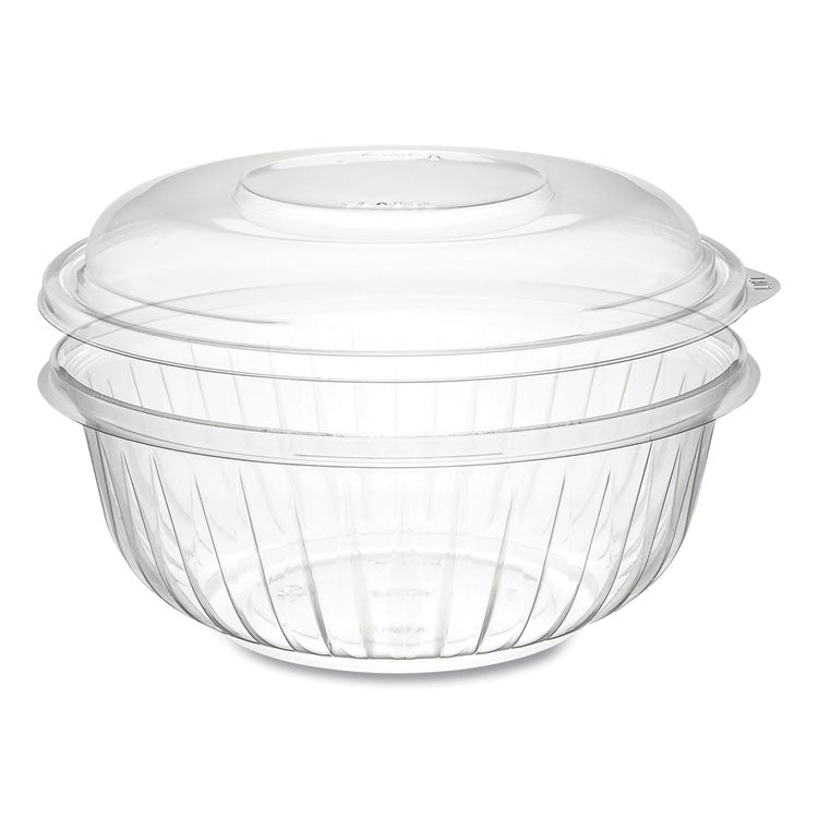 PresentaBowls Bowl/Lid Combo-Paks, 32 oz, Clear, Plastic, 63/Pack, 4 Pack/Carton