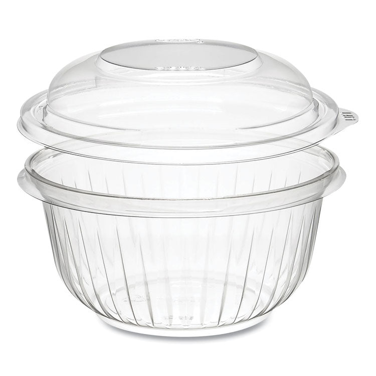 PresentaBowls Bowl/Lid Combo-Paks, 16 oz, 5.38" Diameter x 2.6" h, Clear, Plastic, 63/Pack, 4 Pack/Carton