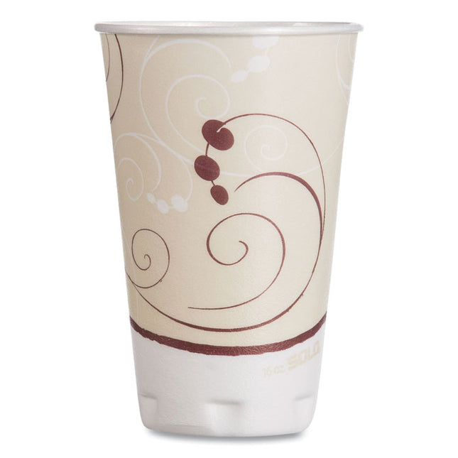 Trophy Plus Dual Temperature Insulated Cups in Symphony Design, 16 oz, Foam, Beige, 50/Pack, 15 Packs/Carton