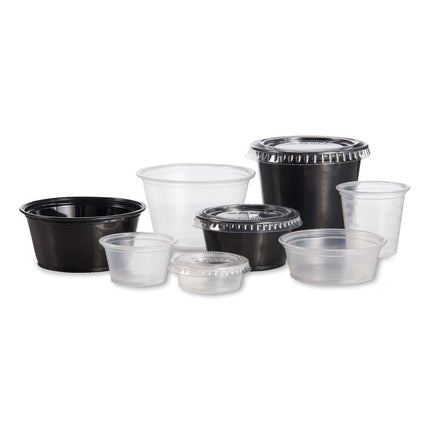 Conex Complements Portion/Medicine Cups, 3.25 oz, Plastic, Black, 125/Bag, 20 Bags/Carton