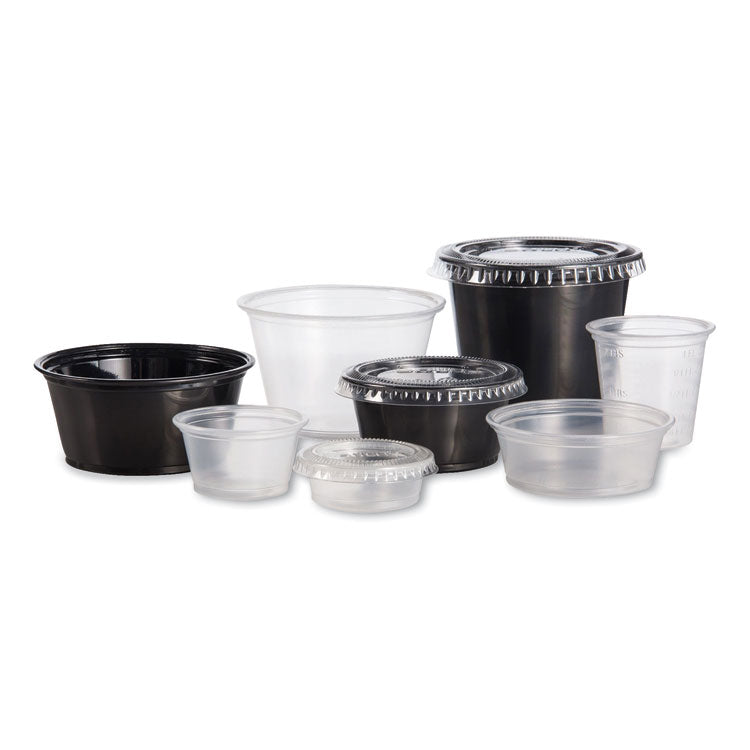 Conex Complements Portion/Medicine Cups, 3.25 oz, Plastic, Black, 125/Bag, 20 Bags/Carton