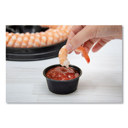 Conex Complements Portion/Medicine Cups, 3.25 oz, Plastic, Black, 125/Bag, 20 Bags/Carton