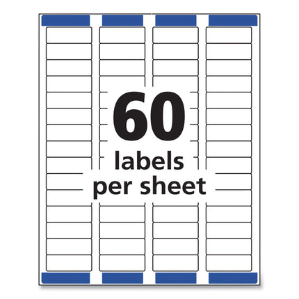 Easy Peel White Address Labels W/ Sure Feed Technology, Inkjet Printers, 0.66 X 1.75, White, 60/sheet, 25 Sheets/pack
