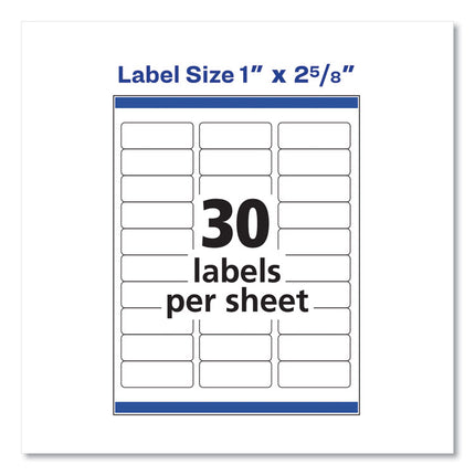 Easy Peel White Address Labels W/ Sure Feed Technology, Inkjet Printers, 1 X 2.63, White, 30/sheet, 100 Sheets/box
