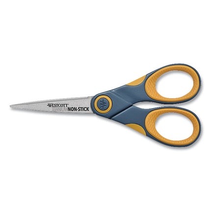 Non-Stick Titanium Bonded Scissors, 5" Long, Straight Gray/Orange Handle