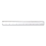 Transparent Shatter-Resistant Plastic Ruler, Standard/metric, 12" Long, Clear